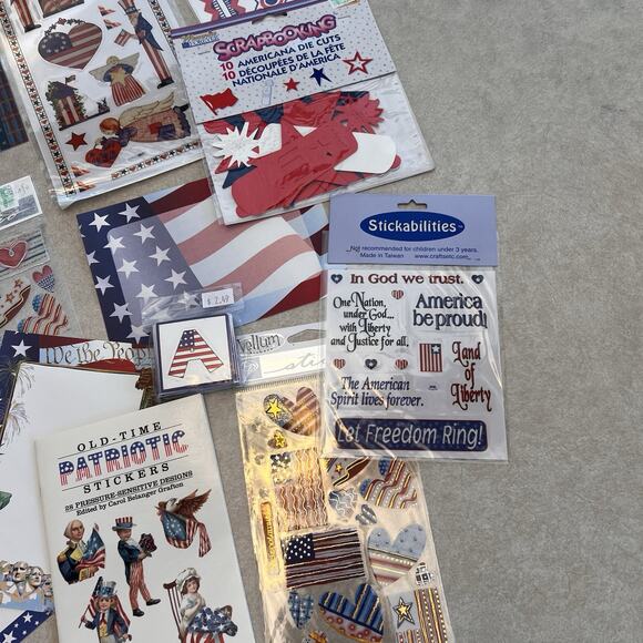 LOT PATRIOTIC 4TH OF JULY USA Veterans Patriotic Stickers And Mixed Scrapbooking - Picture 5 of 10